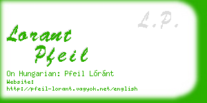 lorant pfeil business card